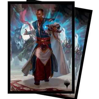 Online Magic the Gathering CCG: March of the Machine 100ct Deck Protector Sleeves 4 - Miniature Marvels: Airplane Models & Painted Dice Accessories