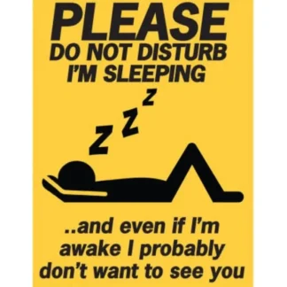 Cheap Metal Tin Sign "Do Not Disturb - I'm Sleeping" Work Office Wall Decor #E-101 - Miniature Marvels: Airplane Models & Painted Dice Egpull