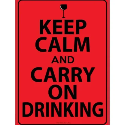 Store Metal Tin Sign "Keep Calm & Carry on Drinking" Funny Kitchen Wall Decor #G-101 - Miniature Marvels: Airplane Models & Painted Dice Egpull