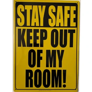 Clearance Metal Tin Sign "STAY SAFE - Stay Out My Room!" Bedroom Office Wall Decor #C-101 - Miniature Marvels: Airplane Models & Painted Dice Egpull