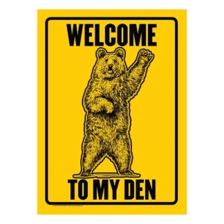 Best Sale Metal Tin Sign "Welcome To My Den" Waving Funny Bear Home Wall Decor #H-101 - Miniature Marvels: Airplane Models & Painted Dice Egpull