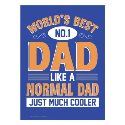 Hot Metal Tin Sign "World's Best Dad - Just Cooler" Home Wall Decor Father'sGift #H1 - Miniature Marvels: Airplane Models & Painted Dice Egpull