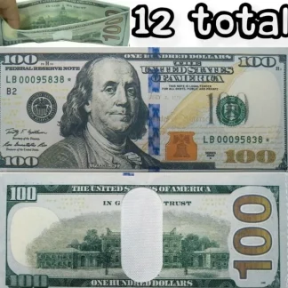Clearance 12 Pack - 100 Hundred Dollar Bill Wallets Money Bi-Fold Card Holder - Miniature Marvels: Airplane Models & Painted Dice Egpull