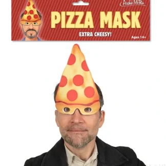 Shop PIZZA MASK - Extra Cheesy Funny Gag Joke Party Costume - Archie McPhee - Miniature Marvels: Airplane Models & Painted Dice Egpull