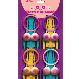 Flash Sale 4pk Boobs Bottle Charms - Boobies for Beer Bottle - Gag Joke - Jingle for Boobs - Miniature Marvels: Airplane Models & Painted Dice Egpull