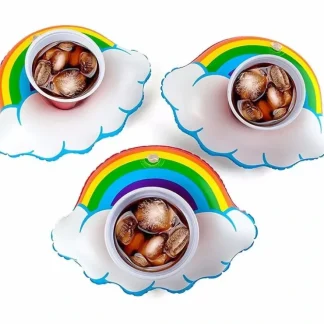 Cheap 3-pk HAPPY RAINBOW Beverage Boat Inflatable Cup Drink Pool Float Gay Pride LGBT - Miniature Marvels: Airplane Models & Painted Dice Egpull