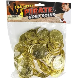 Cheap 144 Plastic Gold Coins Pirate Treasure Chest Play Money Birthday Party Favors - Miniature Marvels: Airplane Models & Painted Dice Egpull