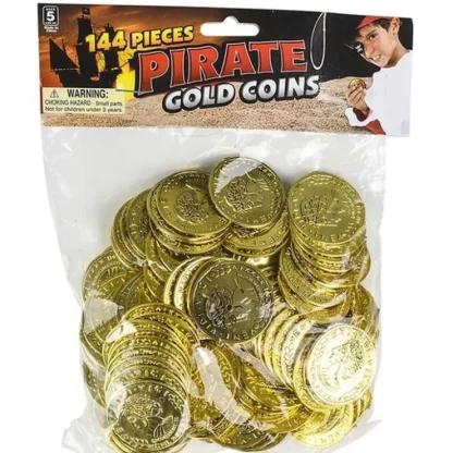 Hot 1000 Plastic Gold Coins Pirate Treasure Chest Play Money Birthday Party Favors - Miniature Marvels: Airplane Models & Painted Dice Egpull