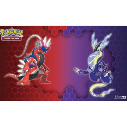 Fashion Pokemon TCG: Koraidon & Miraidon Playmat - Miniature Marvels: Airplane Models & Painted Dice Accessories