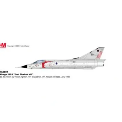 Pre-Order Hobby Master HA9801 Mirage IIICJ "first Shahak kill" No. 59, 101 Squadron, IAF, Hatzor Air Base, July 1966 - Miniature Marvels: Airplane Models & Painted Dice* Airplane Model