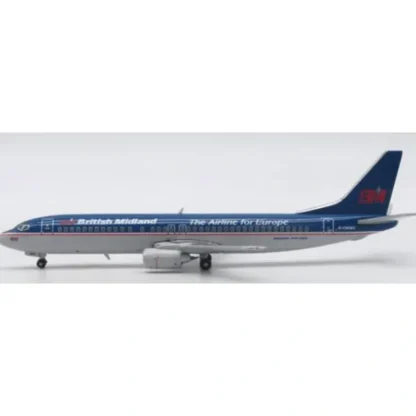 Clearance Pre-Order JC Wings XX40060 1:400 British Midland Boeing 737-400 "The Airline for Europe" Reg: G-OBMG - Miniature Marvels: Airplane Models & Painted Dice Airplane Model