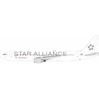 Clearance Pre-Order JFox JF-767-3-019L 1:200 767-3Z9/ER Austrian - Star Alliance Reg. OE-LAZ - Miniature Marvels: Airplane Models & Painted Dice Airplane Model