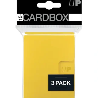 Cheap PRO 15+ Card Box 3-pack: Yellow - Miniature Marvels: Airplane Models & Painted Dice Accessories