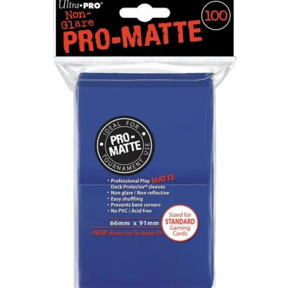Online Pro-Matte Standard Deck Protectors: Blue (100) - Miniature Marvels: Airplane Models & Painted Dice Accessories