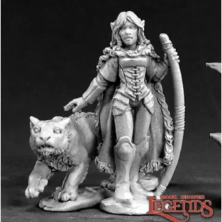 Store Reaper Aeris, Female Elf Ranger and Panther (metal) 03401 - Miniature Marvels: Airplane Models & Painted Dice Reaper Miniatures