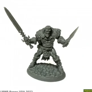 Hot Reaper Grundor Hoardtaker, Barbarian 07086 - Miniature Marvels: Airplane Models & Painted Dice Reaper Miniatures