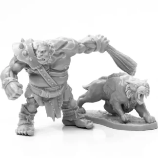 Shop Reaper Hill Giant Hunter & Dire Lion 77939 - Miniature Marvels: Airplane Models & Painted Dice Reaper Miniatures