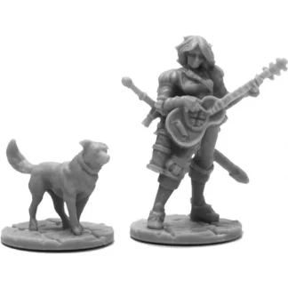Clearance Reaper Isobael the Bard and Rufus 44114 - Miniature Marvels: Airplane Models & Painted Dice Reaper Miniatures