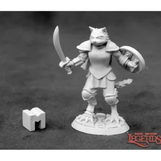 New Reaper Steelclaw, Catfolk Paladin (metal) 03928 - Miniature Marvels: Airplane Models & Painted Dice Reaper Miniatures