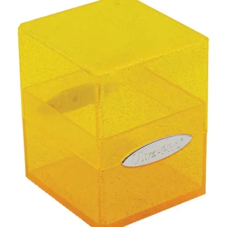 Hot Satin Cube - Glitter Yellow - Miniature Marvels: Airplane Models & Painted Dice Accessories