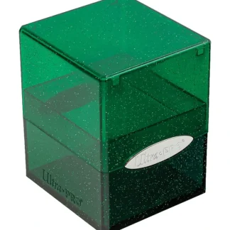 Hot Satin Cube: Glitter Green - Miniature Marvels: Airplane Models & Painted Dice Accessories