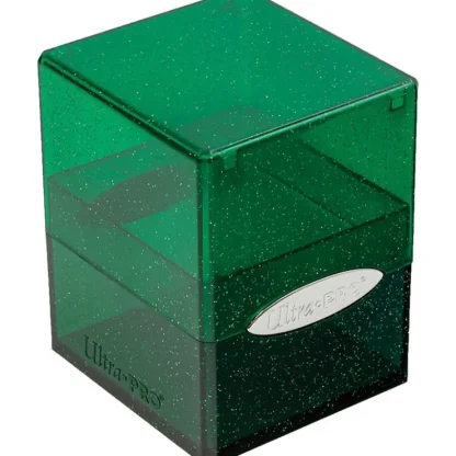 Hot Satin Cube: Glitter Green - Miniature Marvels: Airplane Models & Painted Dice Accessories
