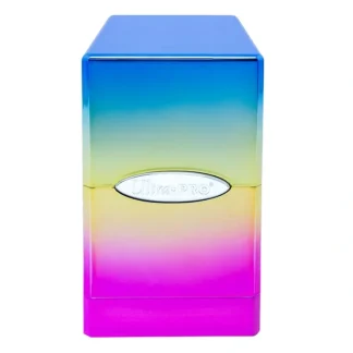 Hot Satin Tower Deck Box: Hi-Gloss Rainbow - Miniature Marvels: Airplane Models & Painted Dice Accessories