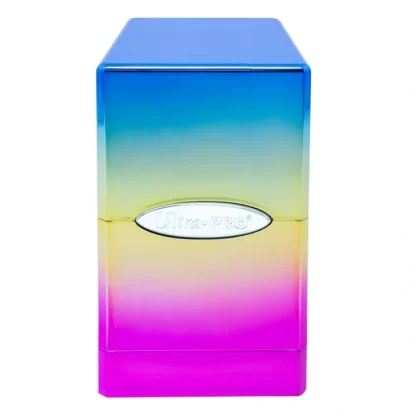 Hot Satin Tower Deck Box: Hi-Gloss Rainbow - Miniature Marvels: Airplane Models & Painted Dice Accessories
