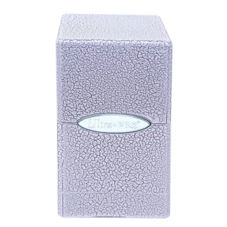 Hot Satin Tower Deck Box: Ivory Crackle - Miniature Marvels: Airplane Models & Painted Dice Accessories