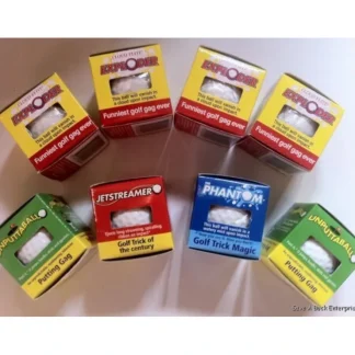 Store (Set of 8) Trick Prank Golf Balls ~ 4 Exploding, 2 Wobble, 1 Mist, 1 Streamer - Miniature Marvels: Airplane Models & Painted Dice Egpull