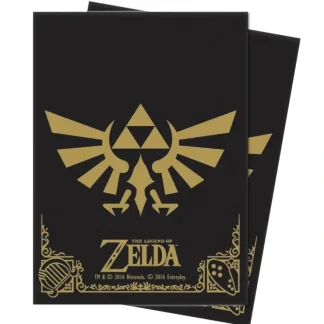 Shop The Legend of Zelda: Black & Gold Standard Deck Protector Sleeves (65) - Miniature Marvels: Airplane Models & Painted Dice Accessories