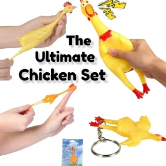 Clearance The Ultimate Chicken Set - 4 Assorted Rubber Chicken - GaG Prank Joke Funny Gift - Miniature Marvels: Airplane Models & Painted Dice Egpull