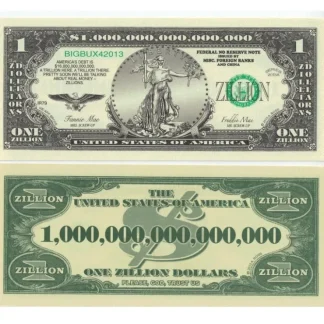 Online 100 TOTAL - Zillion Dollar Funny Money Bills Party Novelty Fake Casino Poker - Miniature Marvels: Airplane Models & Painted Dice Egpull