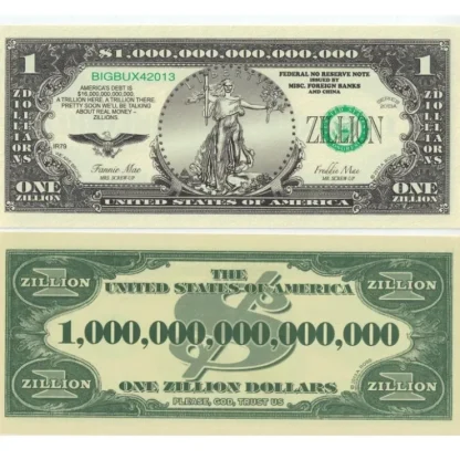 Online 100 TOTAL - Zillion Dollar Funny Money Bills Party Novelty Fake Casino Poker - Miniature Marvels: Airplane Models & Painted Dice Egpull
