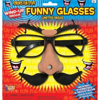 Cheap WIND UP EYE GLASSES Moving Eyebrows Mustache Big Nose Joke Funny Costume Gag - Miniature Marvels: Airplane Models & Painted Dice Egpull