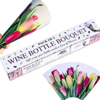 Store WINE BOTTLE BOUQUET - Pack of 2 - Gift Wrap Your Bottle inside a Cone of Flowers - Miniature Marvels: Airplane Models & Painted Dice Egpull
