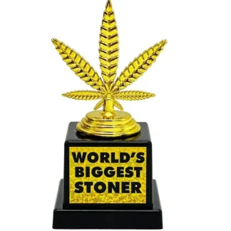 Shop World's Biggest Stoner - Weed Marijuana Leaf Pot Head Golden Trophy Award Gift - Miniature Marvels: Airplane Models & Painted Dice Egpull